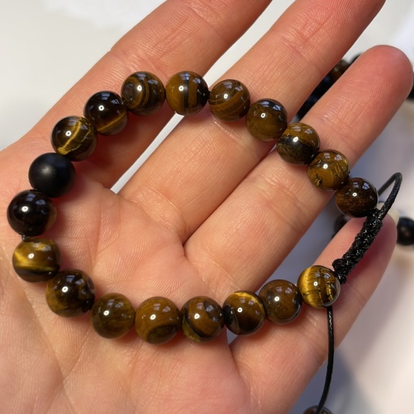 Bracelet Set - Tiger’s Eye and Matte Onyx - Picture 2 of 3